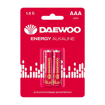 Батарейка Daewoo ENERGY LR03 AAA BL2 Alkaline 1.5V (2/20/480) 