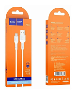 Кабель HOCO X65 USB (m)-microUSB (m) 1м 2.4A TPE белый (1/31/310)
