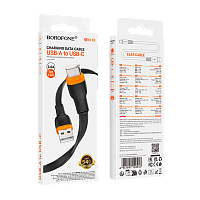 Кабель Borofone BX118 USB (m)-Type-C (m) 1м 3.0A ПВХ черный (1/360)