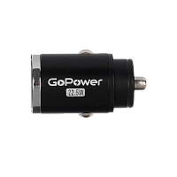 Автомобильное З/У GoPower GPQC12 1USB+1Type-C 22.5W Мини черный (1/100)