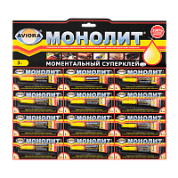 Супер-клей Aviora МОНОЛИТ 3г универсальный BL12 (12/288)