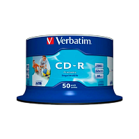 Диск CD-R Verbatim Full Ink Print 52x 80min 50шт. cake box (50/200) 
