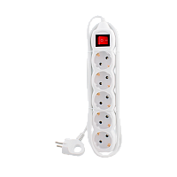 Удлинитель Старт S 5р.С/З 10A 3.0м с выкл. ПВС 3x0.75мм² белый (1/20)