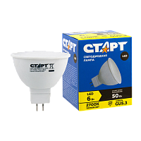 Лампа светодиодная Старт GU5.3 6W 220V рефлектор матовая (1/10/100)