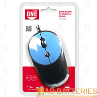 Мышь проводная Smartbuy 382 ONE классическая USB черный синий (1/40) 