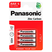 Батарейка Panasonic R03 AAA BL4 Zinc Carbon 1.5V (4/48/240) 