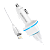 Автомобильное З/У Borofone BZ14 2USB 2.4A с кабелем Lightning белый (1/44/176)