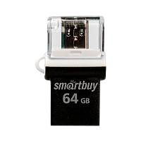 Флеш-накопитель Smartbuy POKO 64GB USB2.0 пластик черный