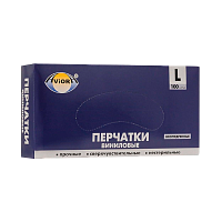 Перчатки Aviora L винил неопудренные 100шт. (1/10)