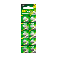 Батарейка GP G8/LR1120/LR55/391A/191 BL10 Alkaline 1.5V отрывные (10/250/5000)