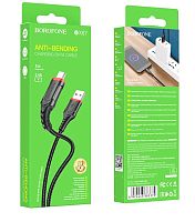 Кабель Borofone BX67 USB (m)-microUSB (m) 1м 2.4A нейлон черный (1/360)