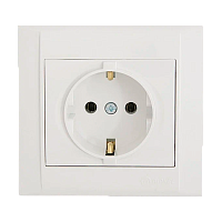 Розетка Makel Defne 1гн. 16A С/З керамика белый 42001008 (1/12)