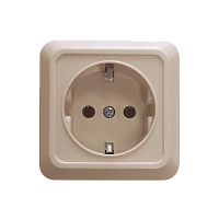 Розетка Прогресс Fit 1гн. 10A С/З ABS + Керамика бежевый (1/10/200)