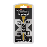 Бритва Kodak MAX Premium Razor 5 лезвий 4 кассеты прорезиненная ручка плавающая головка (1/12/48)