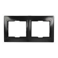 Рамка Smartbuy 2-местная горизонтальная черная "Венера"