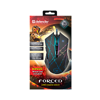 Мышь проводная Defender GM-020L Forced игровая USB черный (1/40) 