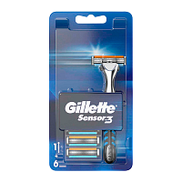 Бритва Gillette "Sensor3" 3 лезвия 6 кассет