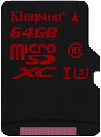 Карта памяти microSD Kingston 64GB Class10 UHS-I (U3) 90 МБ/сек без адаптера