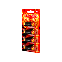 Батарейка Рекорд LR6 AA BL4 Alkaline 1.5V отрывные (4/48/480) 
