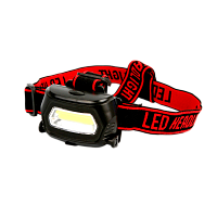 Фонарь налобный Ultraflash LED5359 3W COB от аккумулятора черный (1/20/100)
