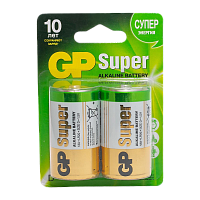 Батарейка GP Super LR20 D BL2 Alkaline 1.5V (2/20/160) 