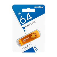 Флеш-накопитель Smartbuy Twist 64GB USB2.0 пластик желтый