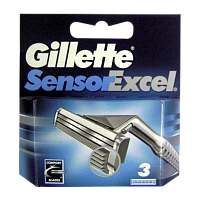 Сменные кассеты Gillette "Sensor Excel" 3 лезвия 3шт. (цена за 1 шт) (3/30) 
