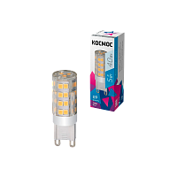 Лампа светодиодная Космос G9 5W 4500К 220V капсула прозрачная (1/100/1000)