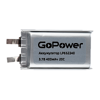 Аккумулятор Li-Pol GoPower LP652240 3.7V 400mAh в лотке (1/44/88)