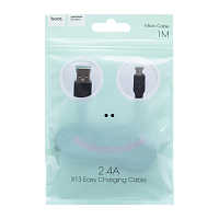 Кабель HOCO X13 USB (m)-microUSB (m) 1м 2.4A ПВХ черный (1/36/360)