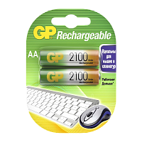 Аккумулятор бытовой GP HR6 AA BL2 NI-MH 2100mAh в пластиковой упаковке (2/20/200)