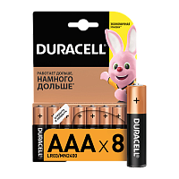 Батарейка Duracell Basic LR03 AAA BL8 Alkaline 1.5V (8/80/60480)
