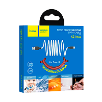 Кабель HOCO X21 Plus USB (m)-Type-C (m) 1м 3.0A силикон черный красный (1/28/168)