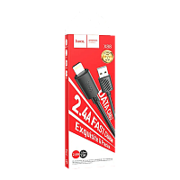 Кабель HOCO X88 USB (m)-Lightning (m) 1м 2.4A ПВХ черный (1/420)