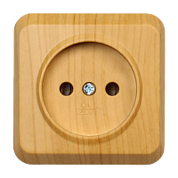 Розетка Smartbuy "Юпитер" 1гн. 10A Б/З пластик светлое дерево