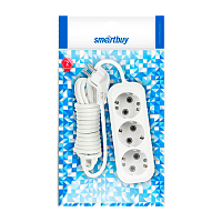Удлинитель Smartbuy 3р.С/З 16A 2.0м ПВС 3x1мм² белый (1/40)