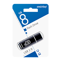 Флеш-накопитель Smartbuy Glossy 8GB USB2.0 пластик черный 