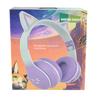 Наушники накладные MORE CHOICE HW25kids bluetooth 5.1 с микр. фиолетовый (1/16/32) 