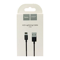 Кабель HOCO X23 USB (m)-Lightning (m) 1.0м 2.1A TPE черный (1/46/276)