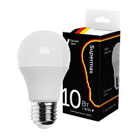 Лампа светодиодная Supermax A60 E27 10W 4000К 230V груша (1/10/80)