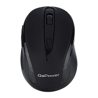 Мышь беспроводная GoPower GPM03 классическая USB бесшумная Soft-Touch черный (1/100)