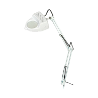 Светильник настольный Camelion KD-350 60W 230V E27 струбцина ув. линза белый (1/12)