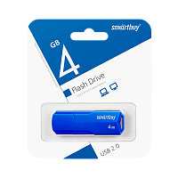Флеш-накопитель Smartbuy Clue 4GB USB2.0 пластик синий
