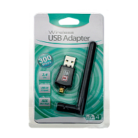 Wi-Fi адаптер Без бренда WD-3506B 2.4 ГГц 300Мбит USB 802.11 с антенной черный (1/500)