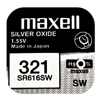 Батарейка Maxell 321 (SR616SW) BL1 Silver Oxide 1.55V 0%Hg (1/10/100)