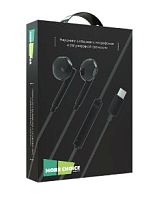 Наушники вставные MORE CHOICE G19a с микр. регулировка громкости Type-C черный (1/24/240)