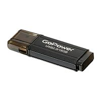 Флеш-накопитель GoPower HIT 16GB USB2.0 металл черный