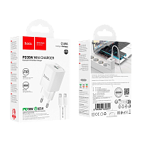Сетевое З/У HOCO C149A 1USB+1Type-C 3.0A 30W PD,QC с кабелем Type-C белый (1/30/180) 