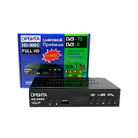 Приставка для цифрового ТВ Орбита HD-999C DVB-T/T2 металл черный (1/60) 