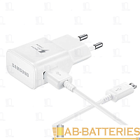 Сетевое З/У Samsung EP-TA20EWEUGRU 1USB 2.0A с кабелем microUSB (1/65/390) 
